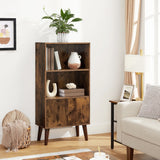 Home 3-Tier Rustic Brown Retro Cabinet with Steel Frame R8O9 - product image 4