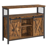 Home Brown Buff Sideboard Storage with Sliding Doors Q7T9 - product image 2
