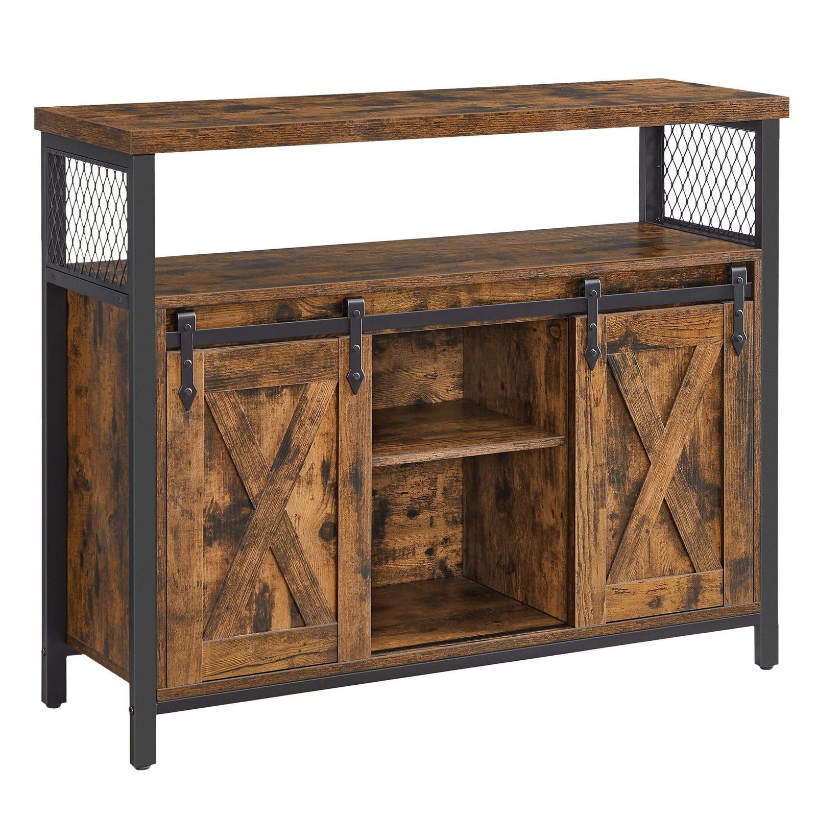Home Brown Buff Sideboard Storage with Sliding Doors Q7T9 - product image 2