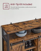 Home Brown Buff Sideboard Storage with Sliding Doors Q7T9 - product image 3