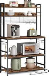 Home Rustic Brown Baker's Rack with 4 AC Outlets R2T6 - product image 2