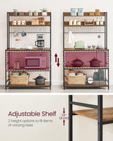Home Rustic Brown Baker's Rack with 4 AC Outlets R2T6 - product image 4