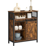 Home Rustic Brown Cabinet with Sliding Door V1K6 - product image 2