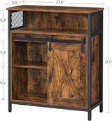 Home Rustic Brown Cabinet with Sliding Door V1K6 - product image 3
