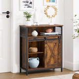 Home Rustic Brown Cabinet with Sliding Door V1K6 - product image 6