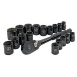 Professional Grade Black Chrome Socket Set, 19-pc, SAE/Metric P5B3 - product image 4