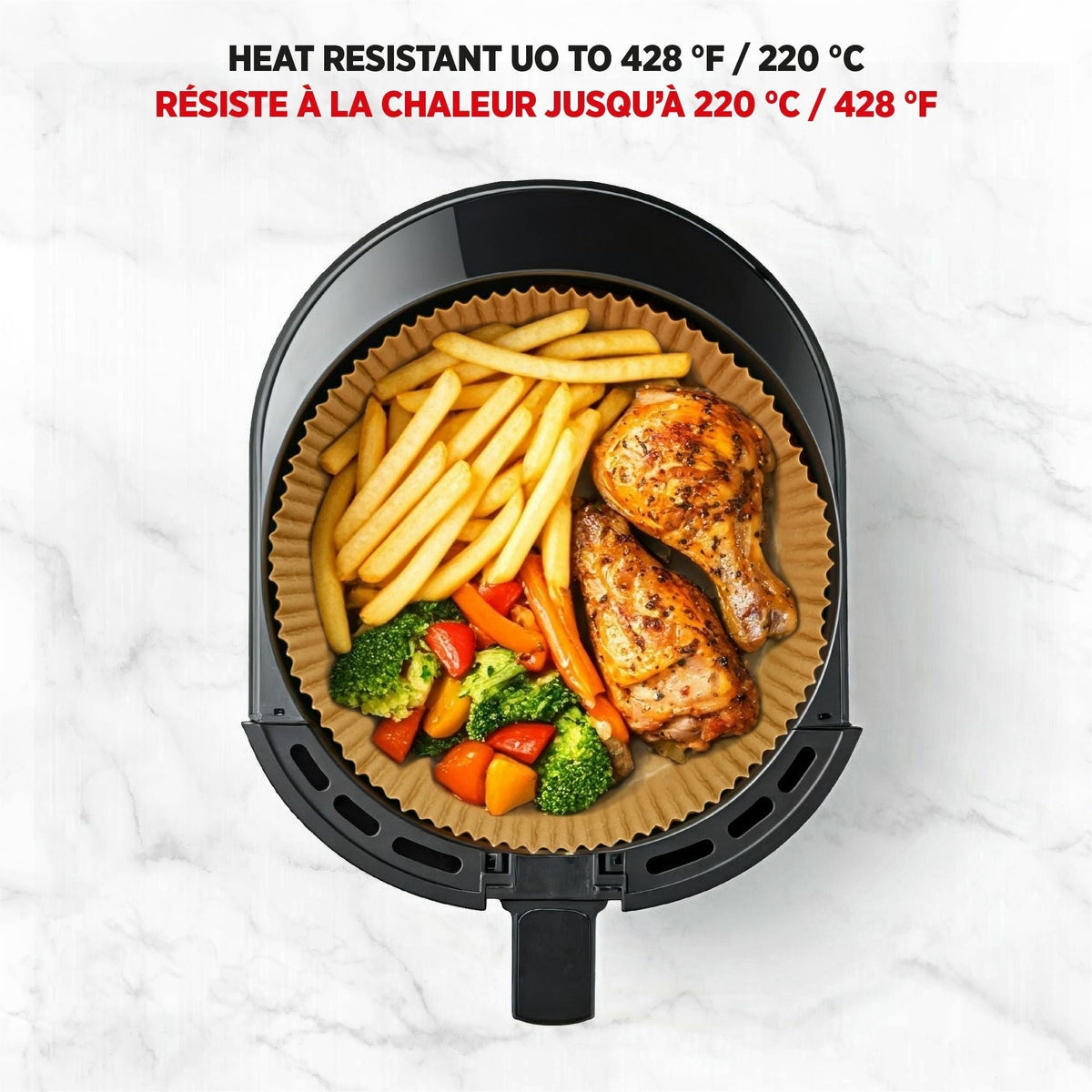 Round Non-Stick Parchment Paper Air Fryer Liner, 50-pk Y2P8 - product image 5