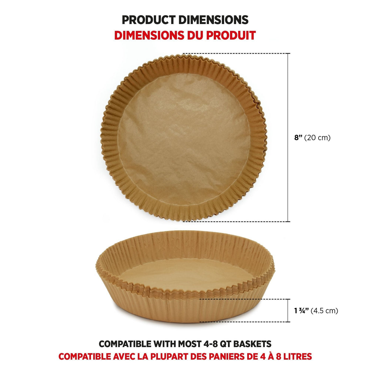 Round Non-Stick Parchment Paper Air Fryer Liner, 50-pk Y2P8 - product image 6