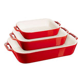 Nestable Cherry Non-Stick Ceramic Rectangular Baking Dish Set, 3-pc R2D4 - product image 1