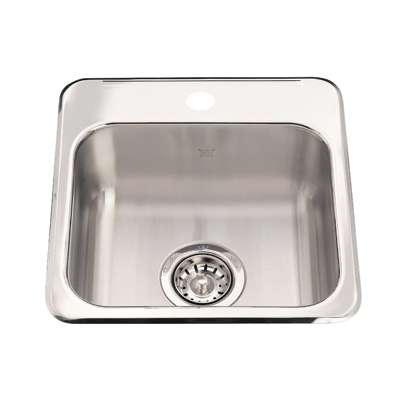 Steel Queen Drop-In 1-Hole Stainless Steel Sink, 15x15-in I7O8