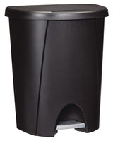 Plastic D-Shaped Step Garbage Can, Black, 25-L J4K5 - product image 1