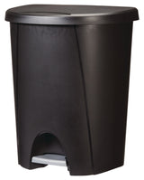 Plastic D-Shaped Step Garbage Can, Black, 25-L J4K5 - product image 2