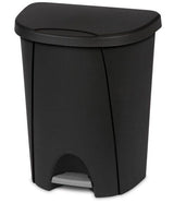 Plastic D-Shaped Step Garbage Can, Black, 25-L J4K5 - product image 3