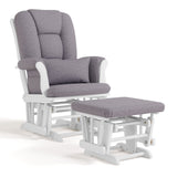 Tuscany Glider & Ottoman Set with Matching Lumbar Cushion, White with Grey Swirl F7H4 - product image 1