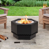 Lawrence Hexagonal Low Smoke Firepit, 28-in O4J4 - product image 3