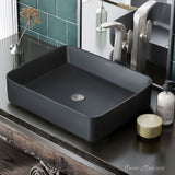 Concorde Rectangle Ceramic Vessel Sink, Matte Black U7V8 - product image 4