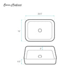 Concorde Rectangle Ceramic Vessel Sink, Matte Black U7V8 - product image 6
