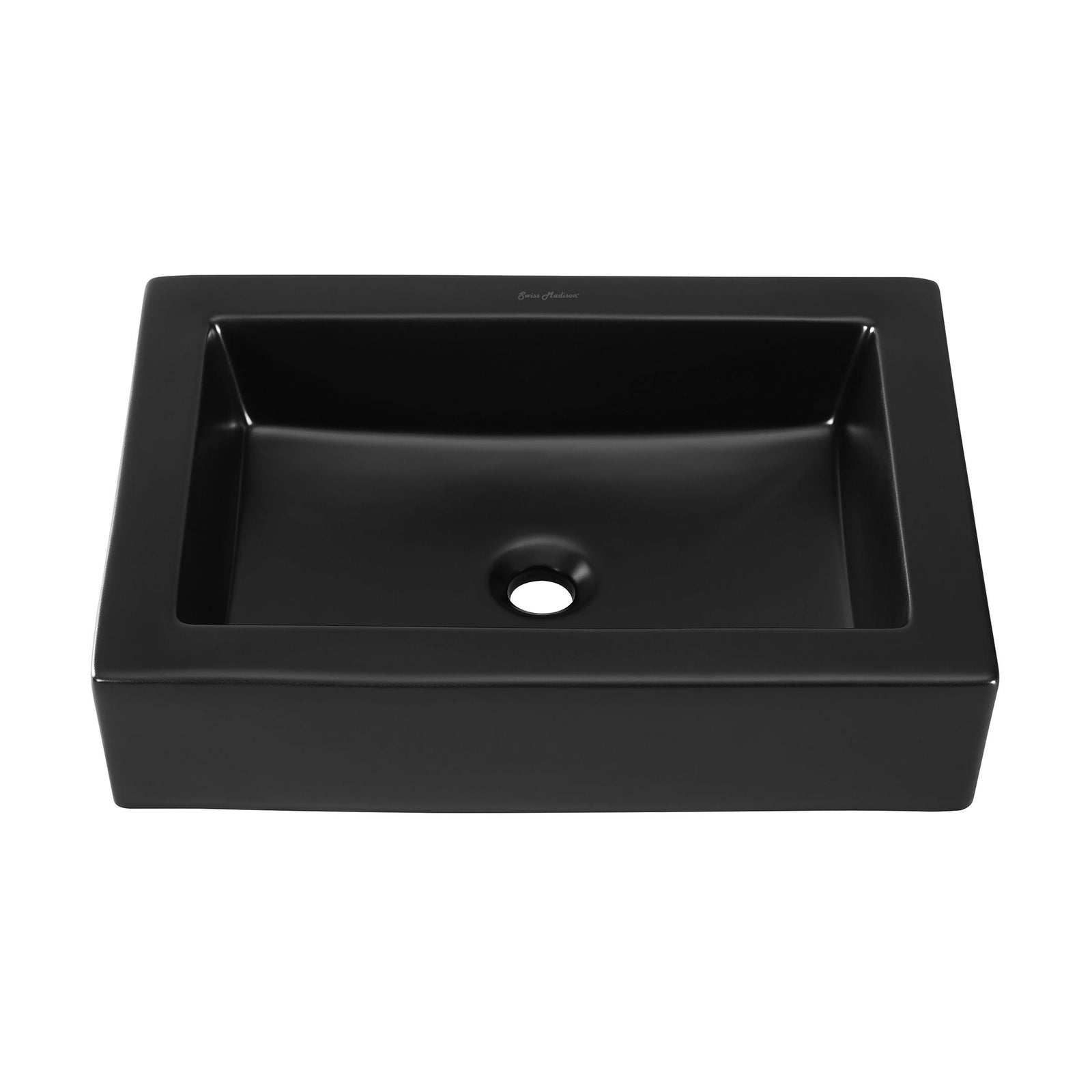 Voltaire Ceramic Rectangle Vessel Sink, Matte Black D7T9 - product image 1