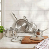 Viva Stainless Steel Cookware Set, Dishwasher & Oven Safe, Pots and Pans Set, 10-pc Q4P3 - product image 3