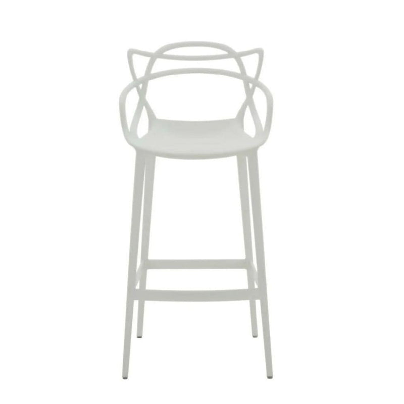 Me Home White Molded Polypropylene Keeper Stool V7Y6