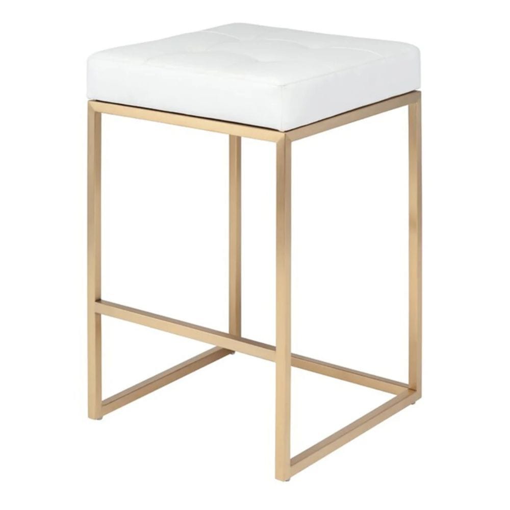 Me Home White Stainless Steel Pipe Counter Stool N9R8 - product image 1