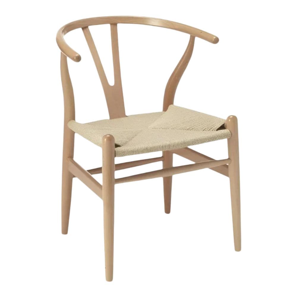 Me Home Wishbone Wood Dining Chair with Woven Seat, Natural S8P2 - product image 1