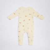 The Elk Baby Dog Print Premium Organic Cotton Play and Grow Rib Foot Zippy, Various Sizes H3B2 - product image 1