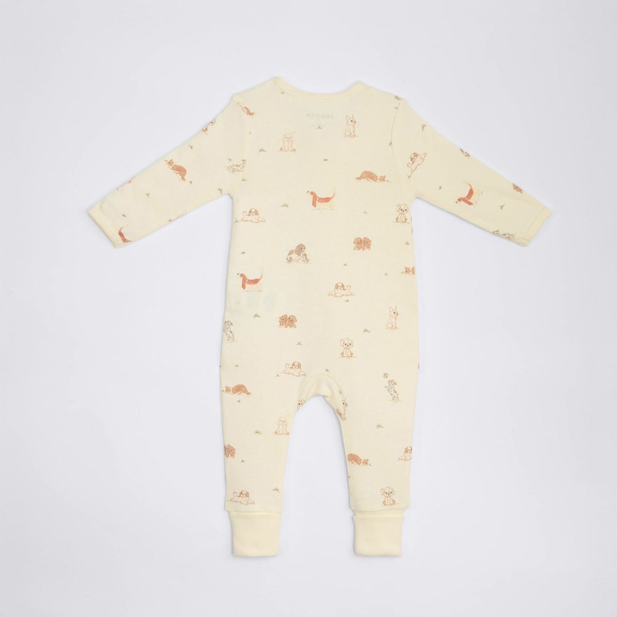 The Elk Baby Dog Print Premium Organic Cotton Play and Grow Rib Foot Zippy, Various Sizes H3B2 - product image 1