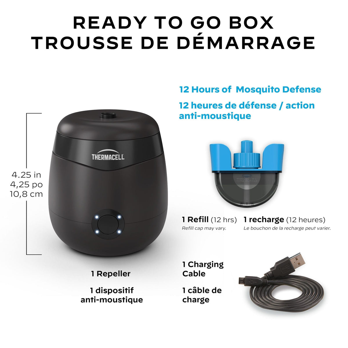 E-ZoneGuard Patio Rechargeable Mosquito Repeller with 12-Hr Refill and 5.5-Hr Battery, Charcoal L6U7 - product image 7