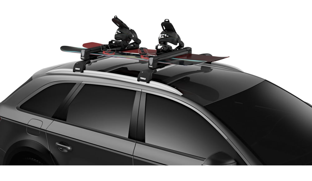 SnowPack Stainless Steel Roof Top Mount Ski/Snowboard Rack, Large, Black, 2-pc X7L4 - product image 2
