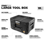 StackTech Middle Portable Modular Plastic/Metal Tool Box with Inner Tray, IP65-Rated, Black E9U5 - product image 2