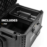 StackTech Portable Modular Plastic/Metal Rolling Tool Box with Handle and Inner Tray, IP65-Rated, Black N0C9 - product image 2