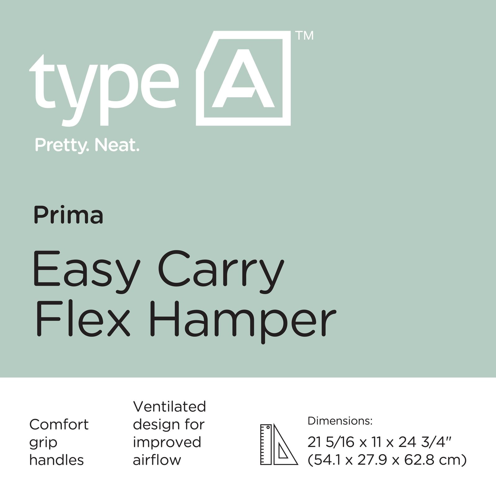 type A Easy Carry Flexible Laundry Hamper, 21.3 x 11 x 24.7-in, Grey Q2J6 - product image 2