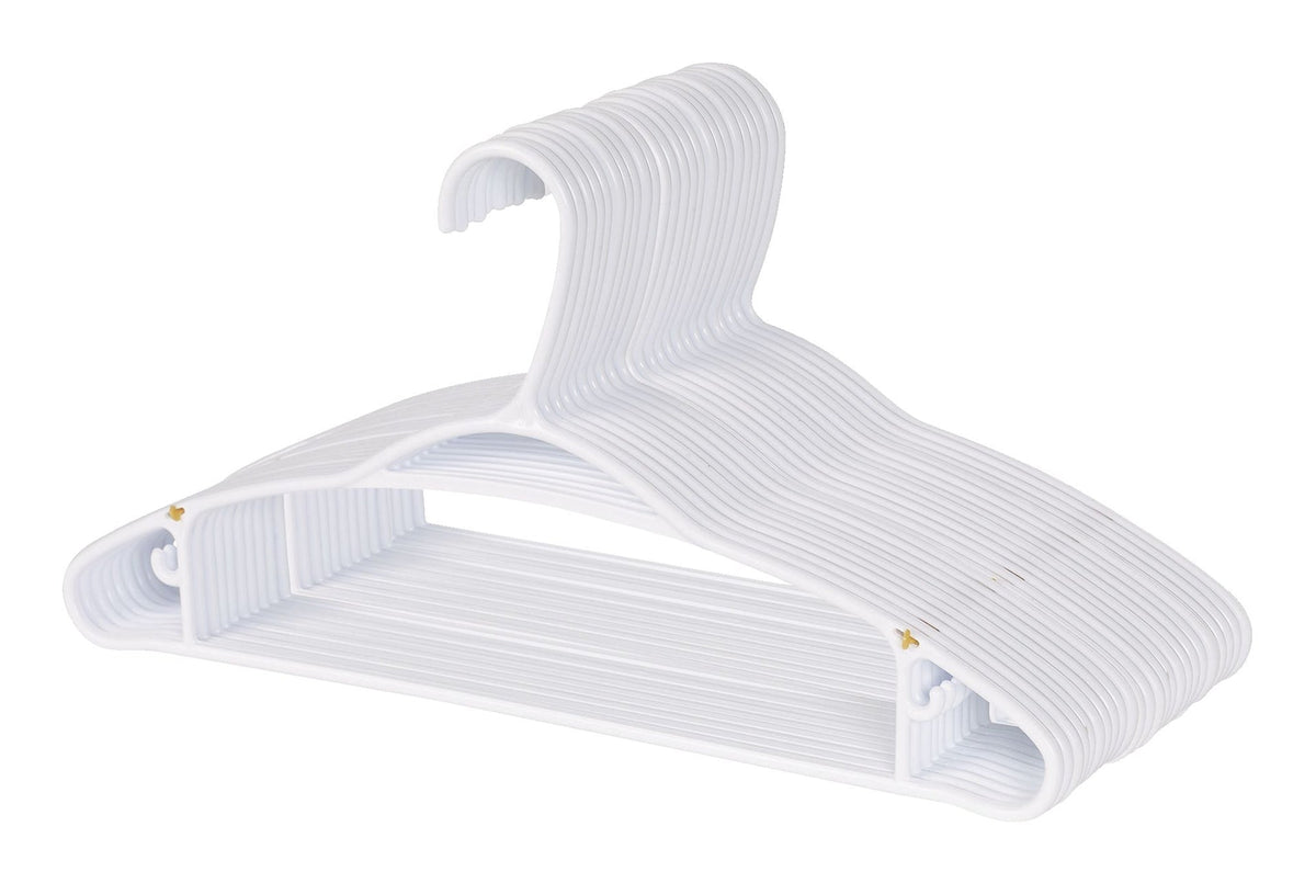 type A Plastic Hangers, Slim, White, 24-pk H9C1 - product image 1