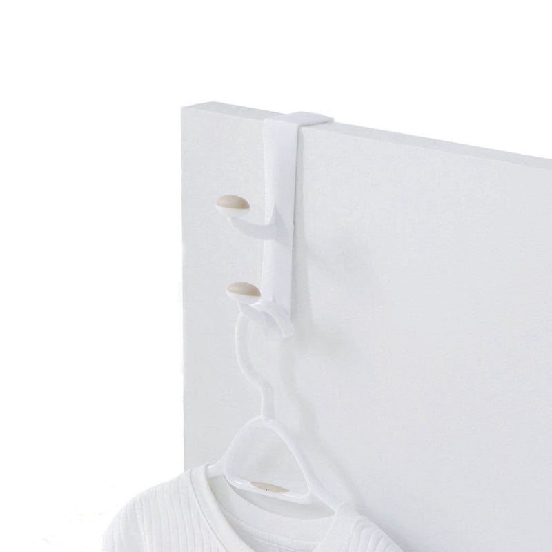 Plastic 2-Hook Over the Door Hook, White, 10-in F6I4