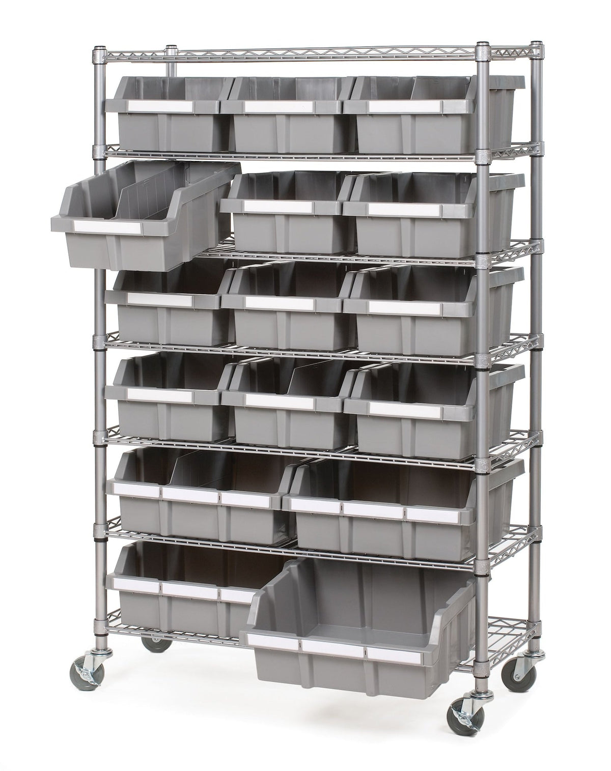 Classics 7-Tier NSF 16-Bin Rack Shelving, 36-in x 14-in x 56-in B0U5 - product image 1