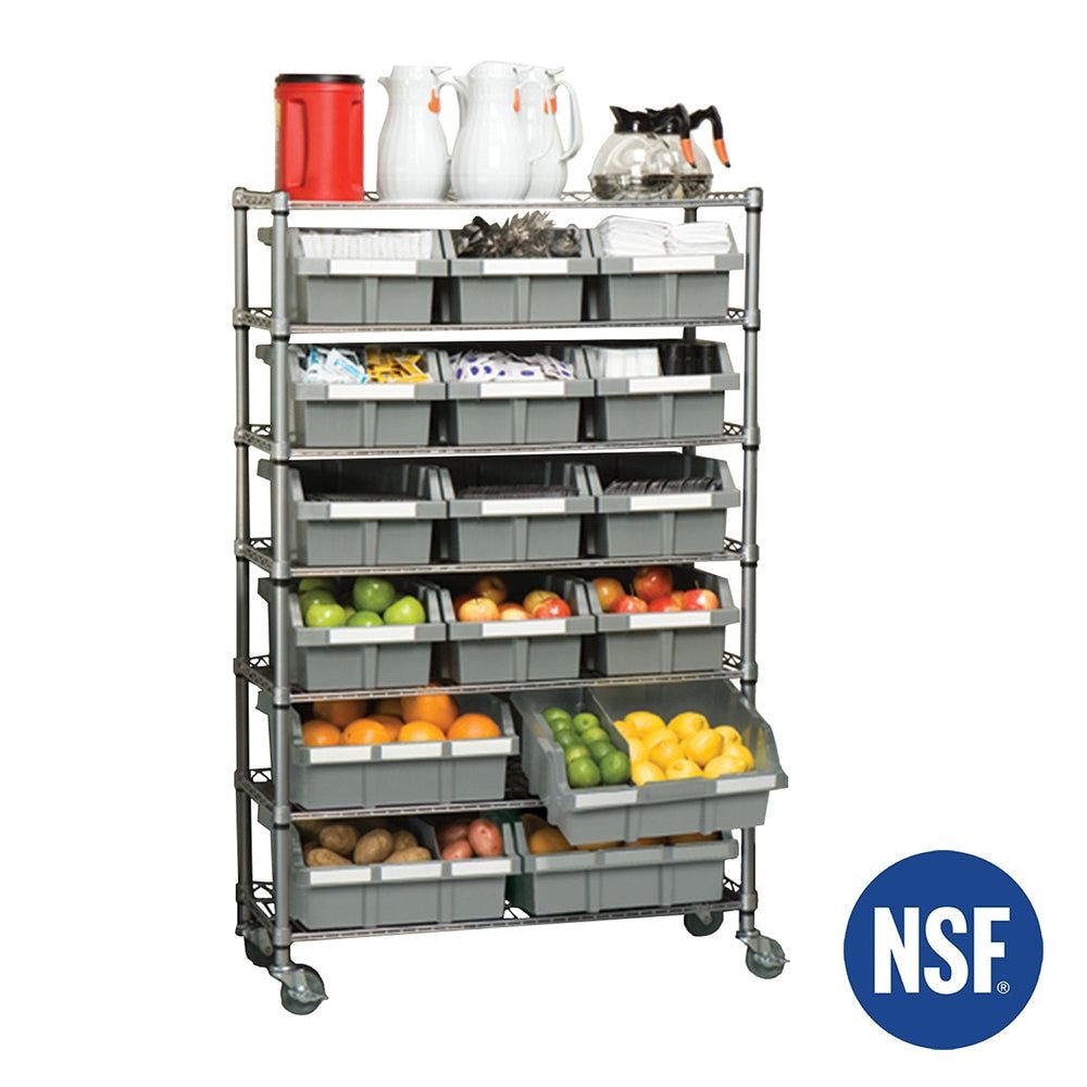 Classics 7-Tier NSF 16-Bin Rack Shelving, 36-in x 14-in x 56-in B0U5 - product image 2