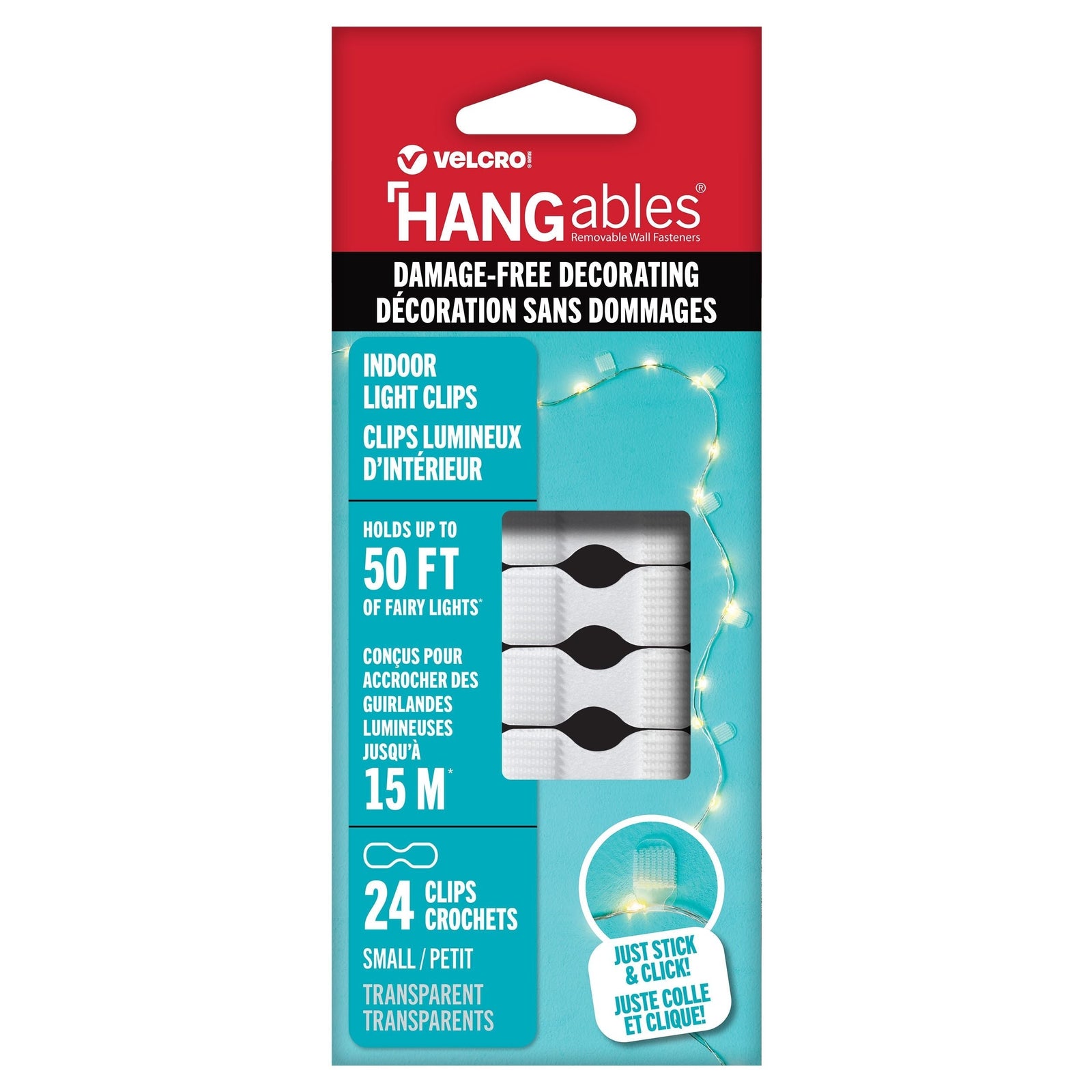 Indoor Light Clips Medium, 24pc, Clear X2I6 - product image 1