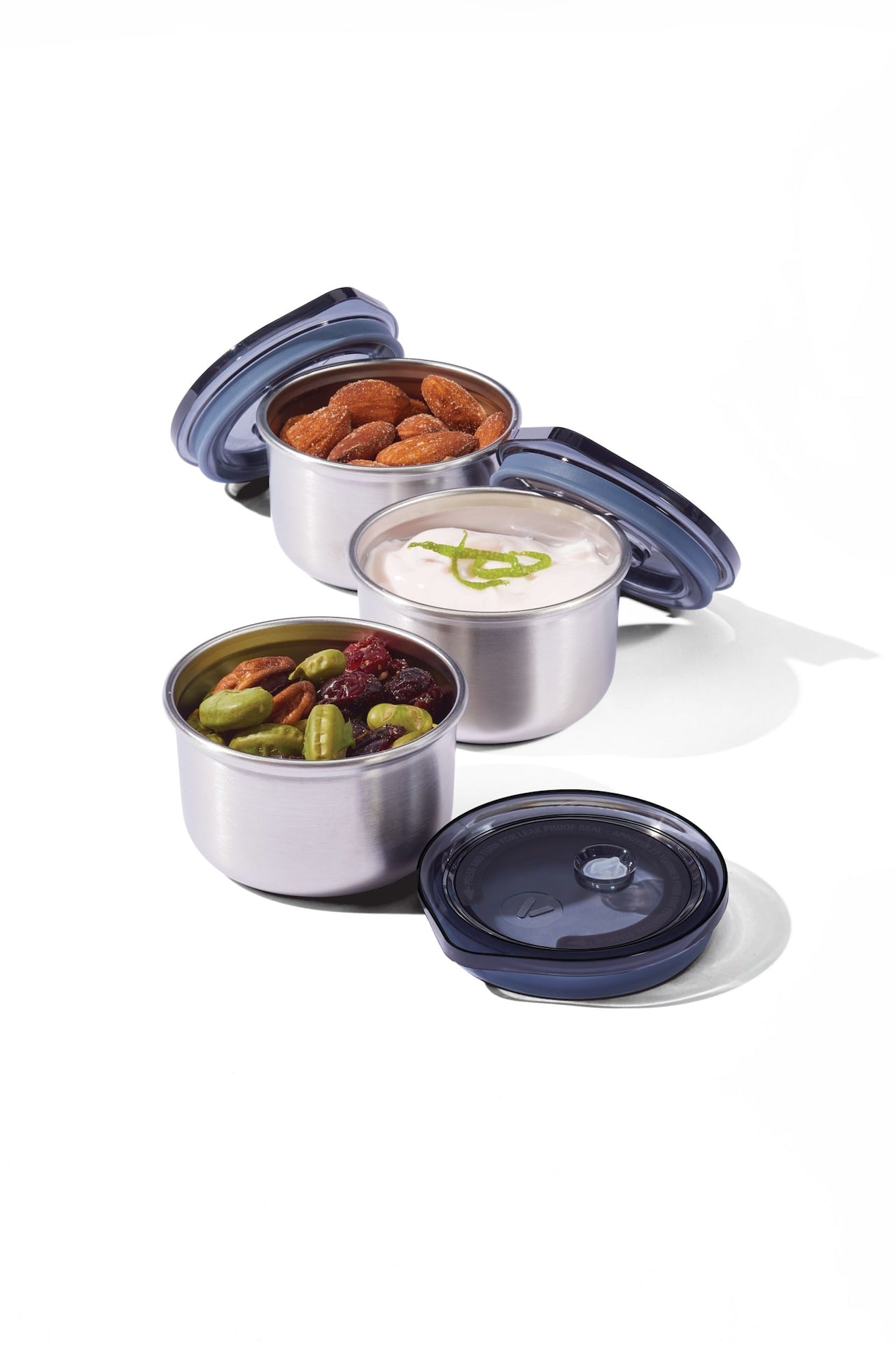 Leakproof Stainless Steel Mini Food Storage Pots and Lids, 3 Count Z6G4 - product image 1