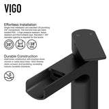 Amada Single Handle Vessel Sink Bathroom Faucet, Matte Black Q2X7 - product image 7