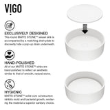 Anvil MatteStone Round White Composite Bathroom Sink/Basin Set with Cass Wall Mount Faucet and Pop-Up Drain Y8D8 - product image 4