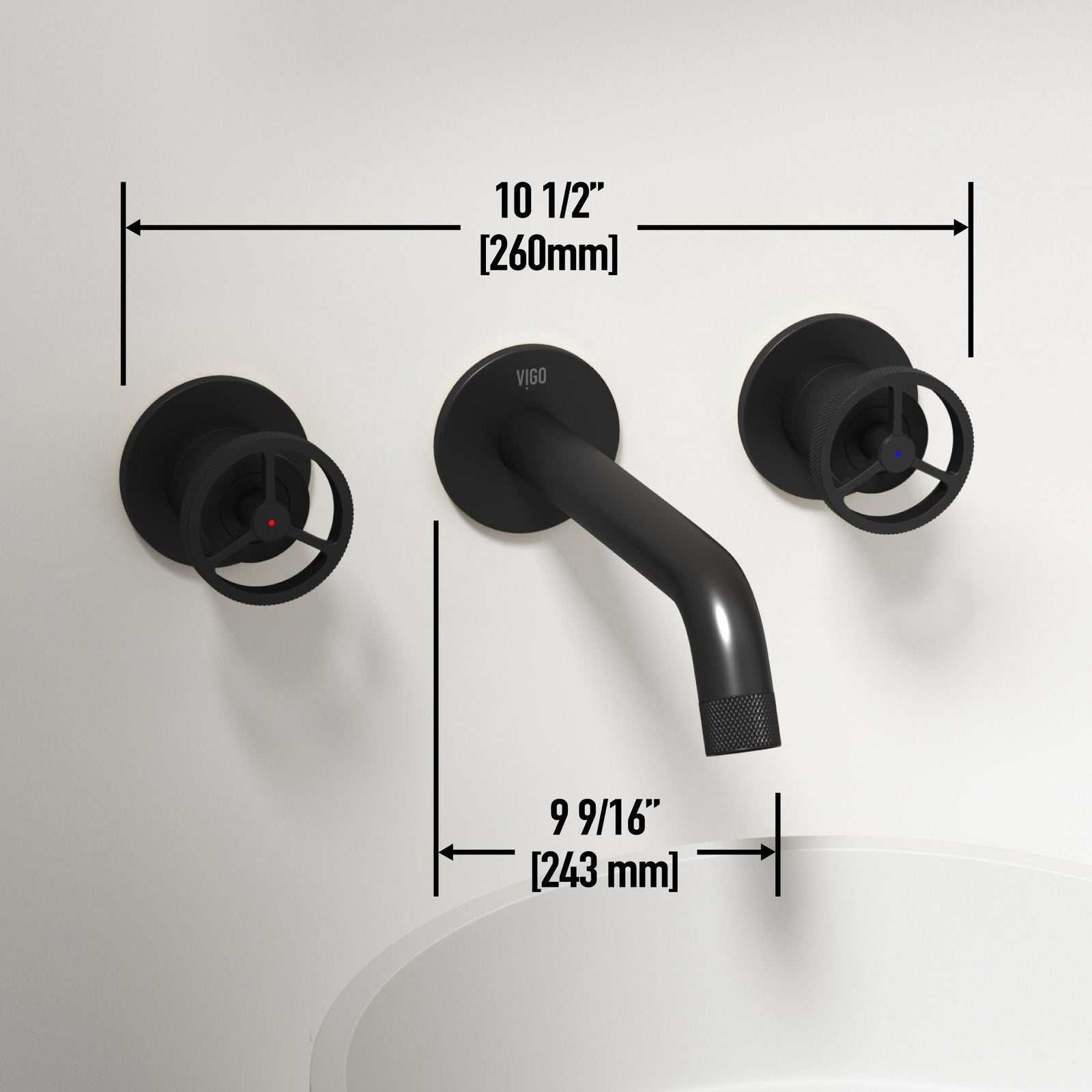 Anvil MatteStone Round White Composite Bathroom Sink/Basin Set with Cass Wall Mount Faucet and Pop-Up Drain Y8D8 - product image 5