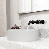 Anvil MatteStone Round White Composite Bathroom Sink/Basin Set with Cass Wall Mount Faucet and Pop-Up Drain Y8D8 - product image 7