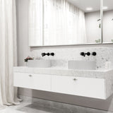 Anvil MatteStone Round White Composite Bathroom Sink/Basin Set with Cass Wall Mount Faucet and Pop-Up Drain Y8D8 - product image 8