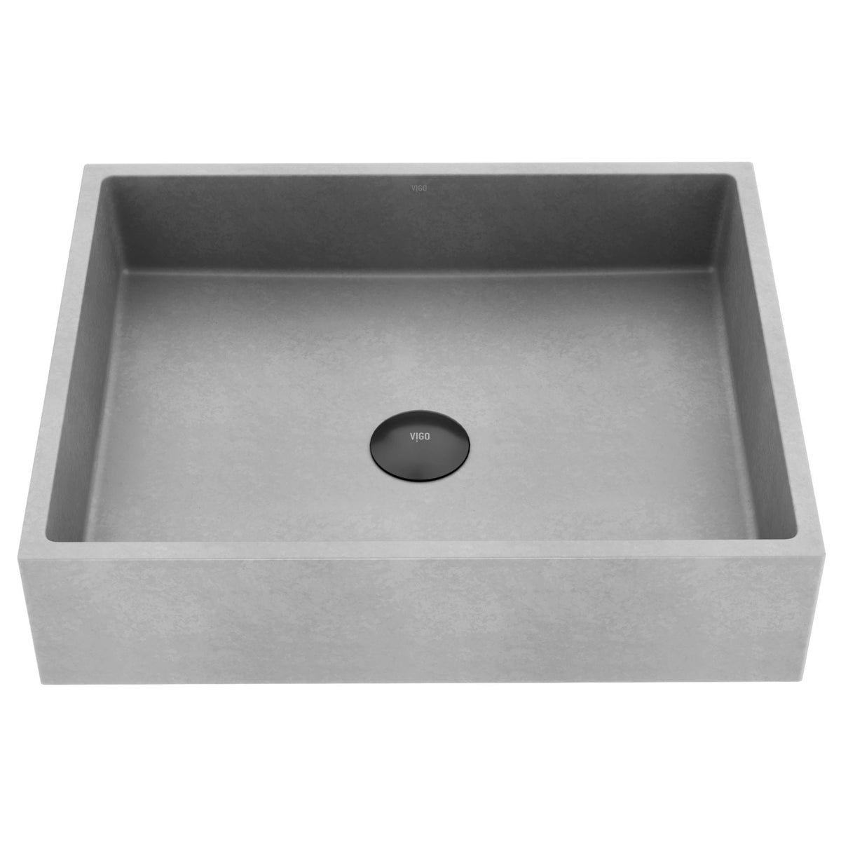 Coca Gothic ConcretoStone 19x15-in Deep Grey Bathroom Sink/Basin with Rectangular Vessel A0K9 - product image 1