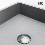Coca Gothic ConcretoStone Grey Bathroom Sink/Basin Set with Cass Faucet and Rectangular Vessel D9M1 - product image 8