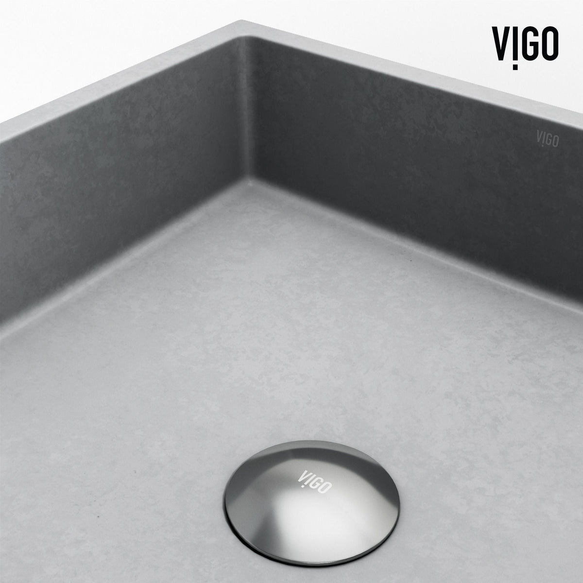 Coca Gothic ConcretoStone Grey Bathroom Sink/Basin Set with Cass Faucet and Rectangular Vessel D9M1 - product image 8