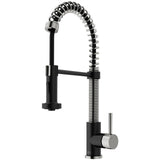 Edison Single Handle Pull Down Kitchen Faucet, Stainless Steel/Matte Black F4L9 - product image 2