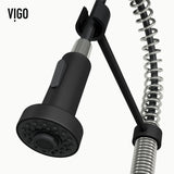 Edison Single Handle Pull Down Kitchen Faucet, Stainless Steel/Matte Black F4L9 - product image 3