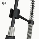 Edison Single Handle Pull Down Kitchen Faucet, Stainless Steel/Matte Black F4L9 - product image 4